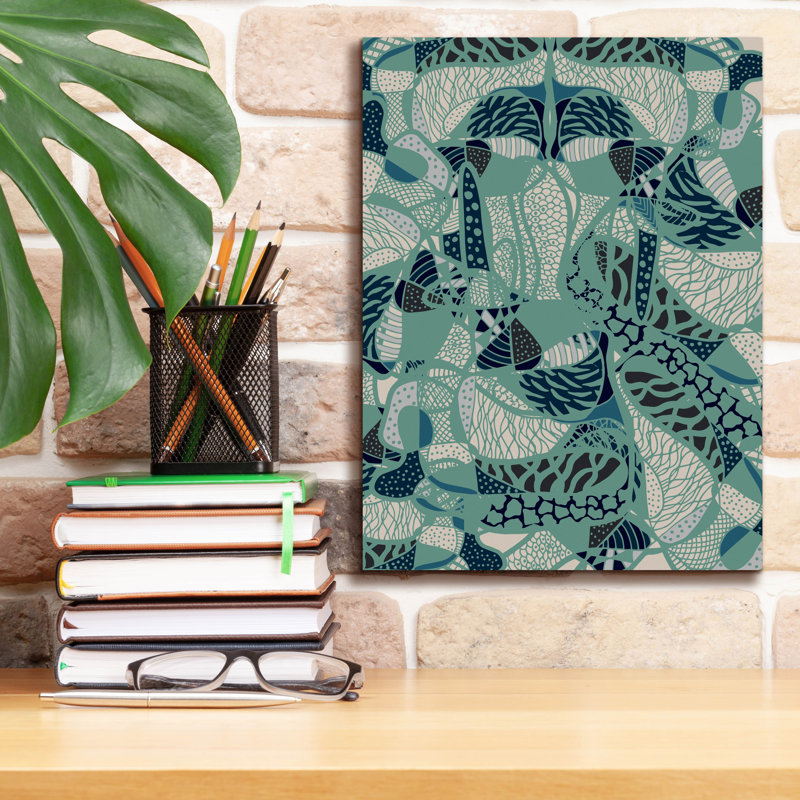 «Colorful Abstract Blue Earth Fluctuation» par Sabrina Balbuena, art mural sur toile, 12 po x 16 po, H 16 po x l 12 po