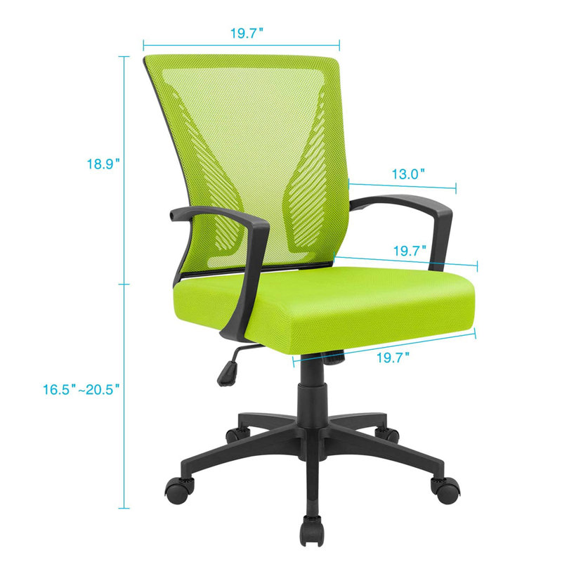 Chaise de bureau nervurée, Cyan