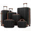 Ensemble 6 pièces de bagage avec coque en plastique ABS durable, roulettes, verrou TSA et crochets latéraux pour un transport facile-133003942