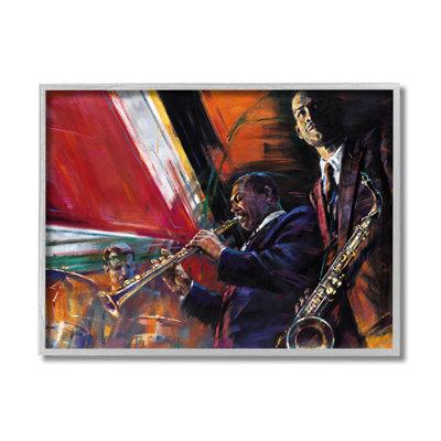 «Abstract Blues Jazz Musisans Traditional Instruments» par Jim G Kam - impression d'art graphique