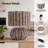 15.67" Brown Boho Table Lamp with Round Sphere Woven Base