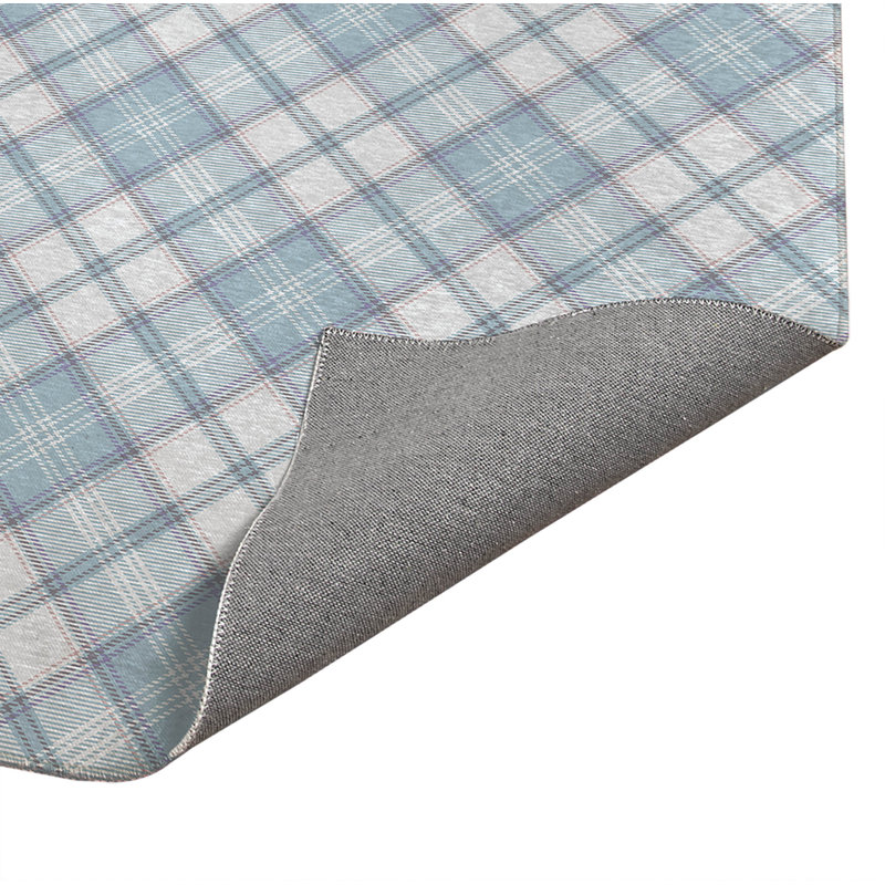 Diamond Plaid Blue Indoor Doormat, Blue, 60" W x 84" L