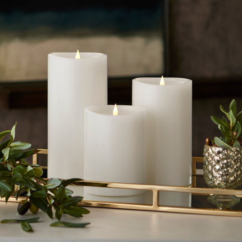 Bougie sans flamme Classic Motion, 11 po x 5 po, 3, Blanc