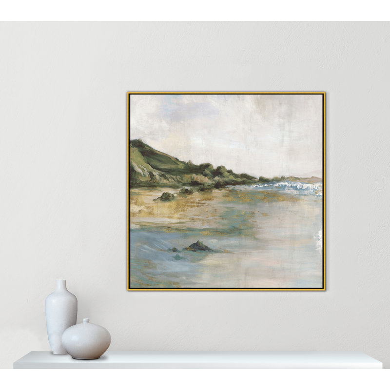 Cordoba Tide’s Edge Print by, 46.5" H x 46.5" W, Gold