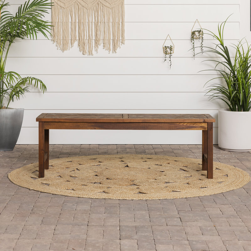 Harbison Acacia Wood Picnic Patio Bench, Dark Brown