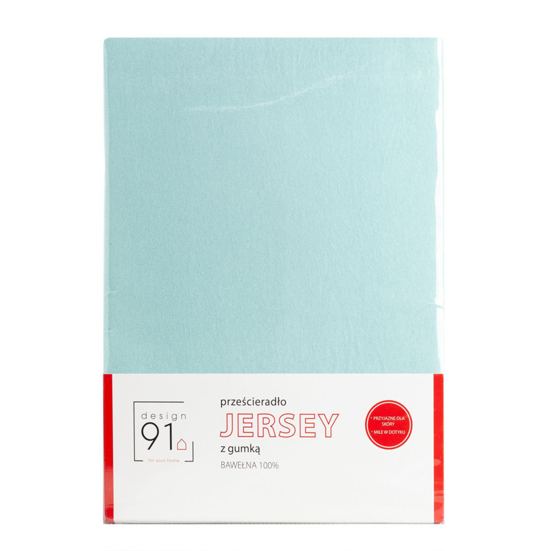 100% Cotton Jersey Fitted Sheet, Mint, 160 x 200 cm