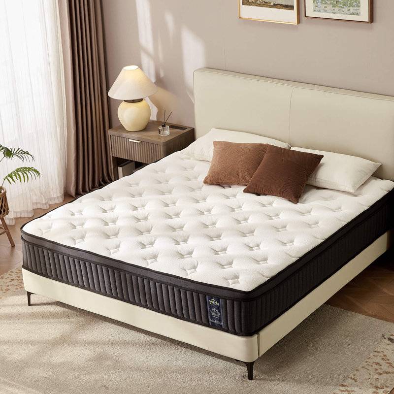 12" Medium Firm Hybrid Mattress, Twin Size Mattress, Zoned Pocket Springs, Back Support Pressure Relief, CertiPUR-US, OEKO-TEX, SGS Certified
