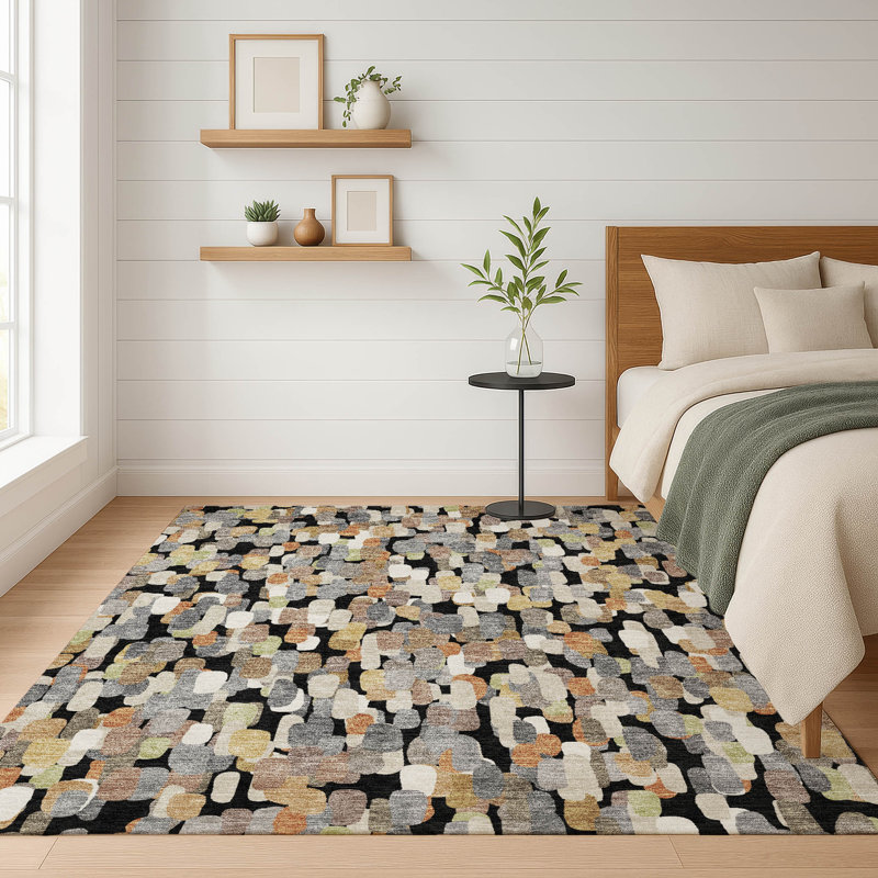 Tapis d'intérieur / extérieur lavable à la machine Chantille ACN2451, Noir, 3 pi x 5 pi