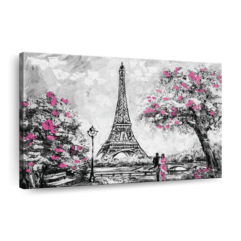 «Eiffel Tower Landscape Pop», reproduction sur toile, H 24 po x l 36 po x P 1,25 po