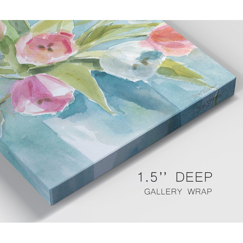 Today's Tulips I - ensemble de 2 reproductions d'art sur papier, Pas de tapis, H 32 po x l 48 po x P 1 po, Toile tendue