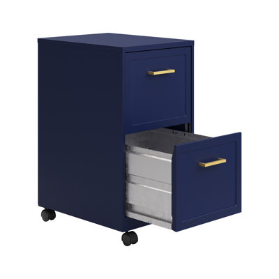 Classeur vertical mobile à 2 tiroirs de 18 po de profondeur Space Solutions, bleu marine