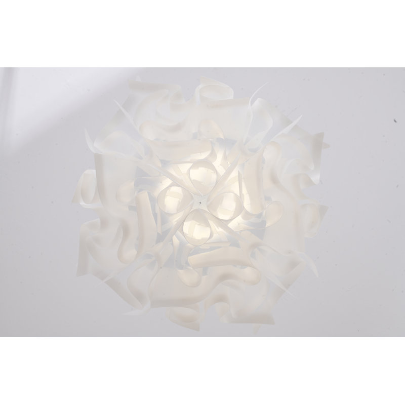 Lustre 1 lumière DEL en acrylique blanc avec quincaillerie blanche