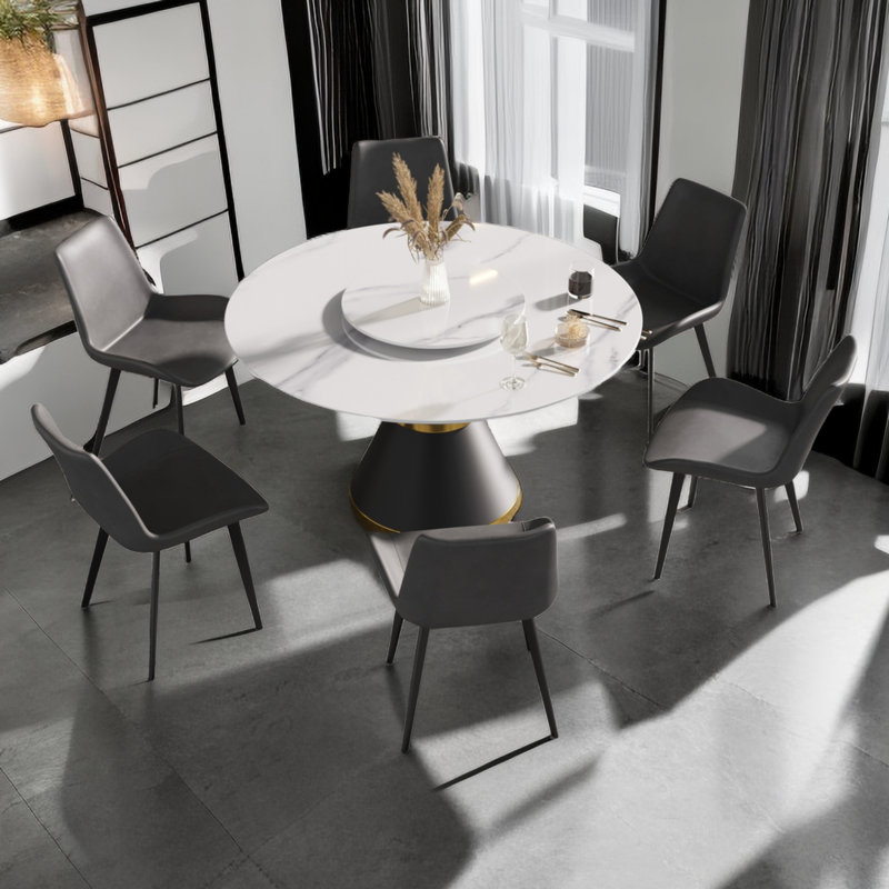 Table de salle à manger Ryding, H 29,5 po x L 53 po x l 53 po, Blanc