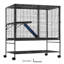 2 cage à roulettes pour petits animaux 39 "avec rampe et plateau - métal, sécuritaire pour la rouille des furets -, chinchillas idéal