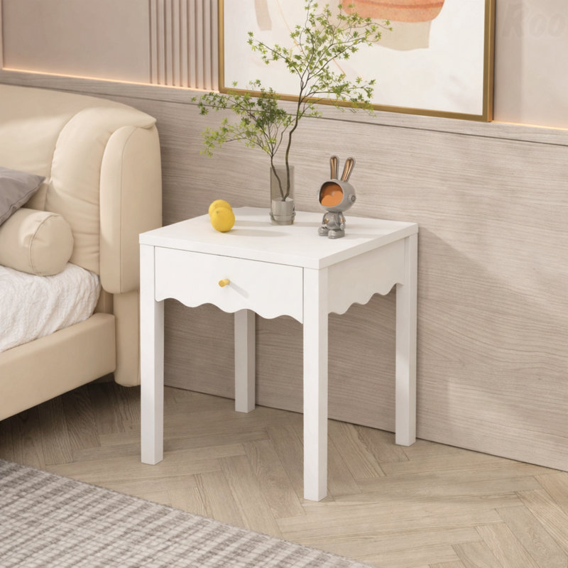 Table de chevet blanche avec table de bout blanche moderne