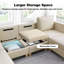 Canapé modulaire surdimensionné en similicuir surdimensionné avec rangement et canapé modulaire réversible à 8 sièges très profond avec 4 repose-pieds beige-1212291588