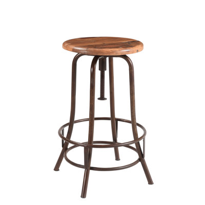 Tabouret rond en bois massif, 22 x 22 x 29