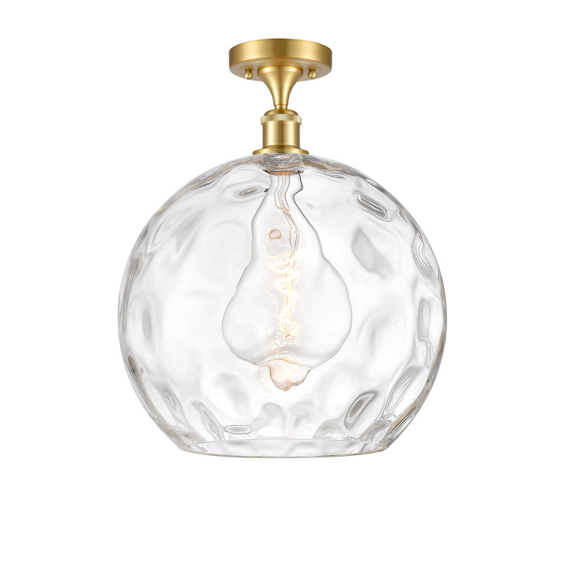 Plafonnier semi-encastré 1 lumière 8 po Cindi, Ampoule non incluse, H 16,88 po x l 13,75 po x P 13,75 po, Or satiné