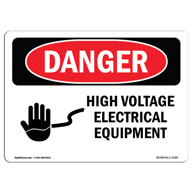 Enseigne de matériel électrique haute tension, H 12 po x l 18 po x P 0,1 po