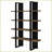 Bookcase, 4-Shelf Contemporary Black &amp; Aged Walnut | Contemporary,Modern | Primary Living Space