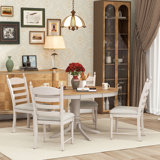 Roane 5 - Piece Extendable Dining Set with Round Extendable Dining Table and 4 Upholstered Dining Chairs