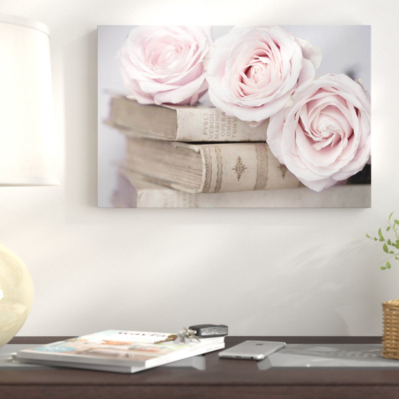 «Vintage Roses», reproduction de photo, Toile avec cadre argenté, H 18 po x l 26 po x P 1,5 po