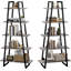 Bibliothèque à 5 niveaux en bois industriel, bibliothèque, grande bibliothèque rustique ouverte