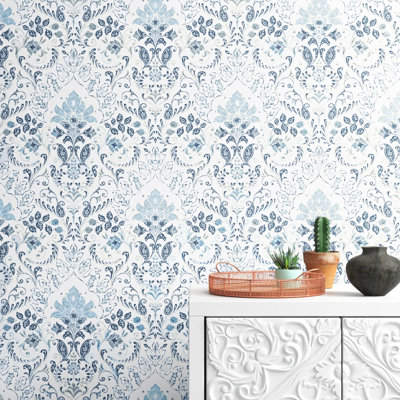 Allandine Peel & Stick Damask Roll
