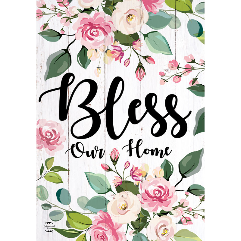 Drapeau de jardin Floral Bless Our Home