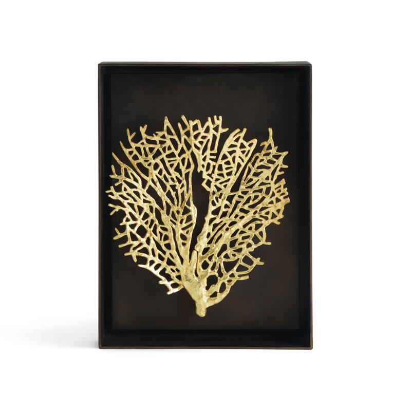 Fan Coral Shadow Box, Gold