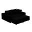 102,4 po à 4 places en velours côtelé noir, structure, coussins moelleux et confortables, repose-pieds amovibles, amovible pour ranger les matériaux de rangement pratiques, coussins, facile-1165894032