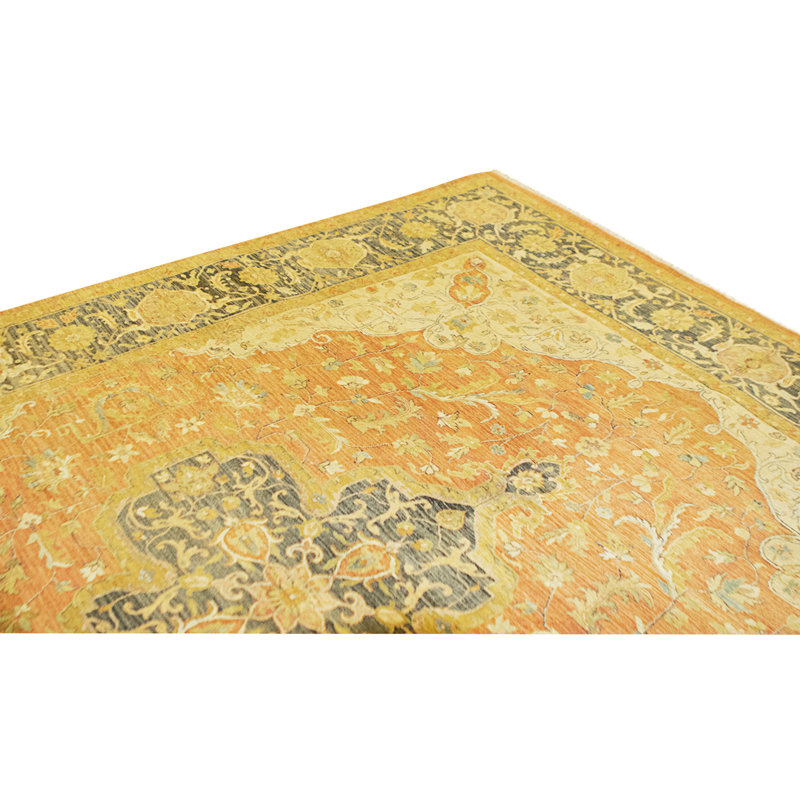High-Quality Hand-Knotted Rust And Black Area Rug