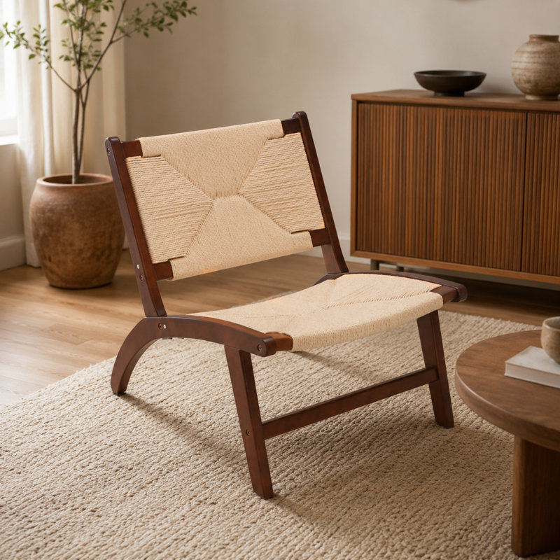Fauteuil d'appoint rembourré Kraemer, Noyer