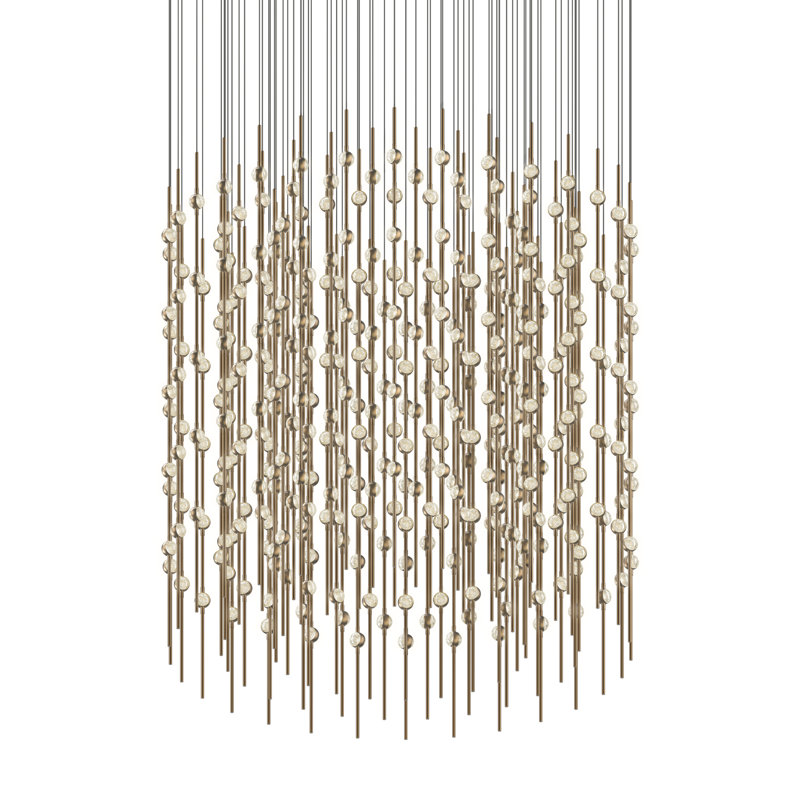 Centaurus 3 - Light LED Chandelier, Clear, Satin Brass, 2700K