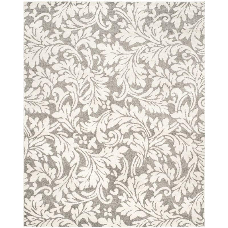 Tapis floral gris foncé / beige Ammundsen, Rectangle 4 pi x 6 pi