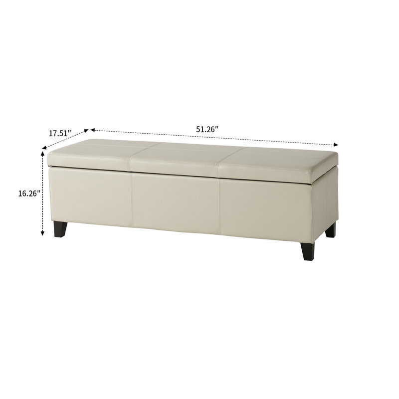 Banc rembourré Haelly, Ivoire