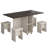 5 PCS Farmhouse Folding Dining Table Set for 4, 60'' Drop Leaf Table Set with 4 Leather Chairs, 2-Layer Storage Shelf, 6 Wheels, Barn Door Design, Space Saving Foldable Kitchen Table for Small Spaces-1493080774