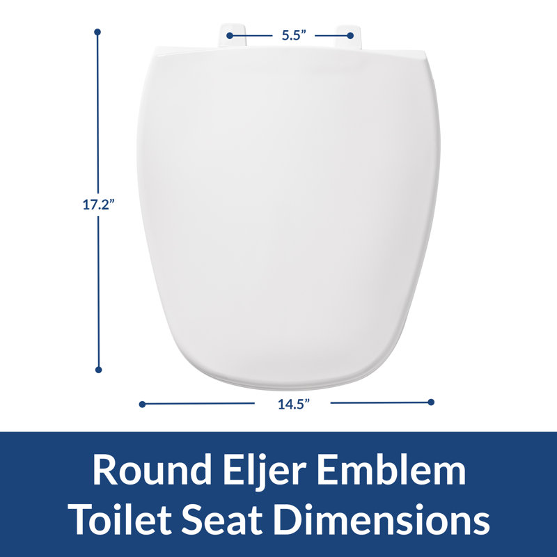 BEMIS 1240200 Eljer Emblem Plastic Toilet Seat, ROUND, White