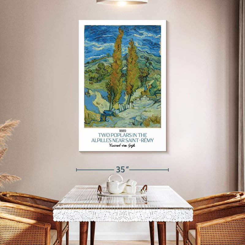 Affiche de l'exposition Deux peupliers Van Gogh, H 30 po x l 20 po