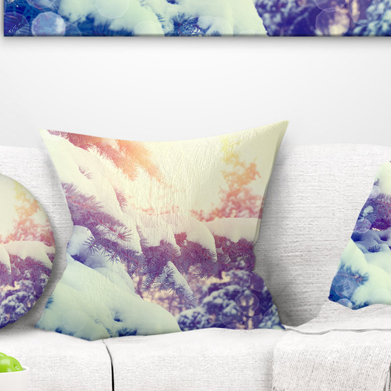 Coussin Winter Pine Trees, 16 po x 16 po, Coussin décoratif