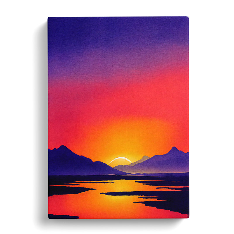 Mountain Sunset No.4 - Wrapped Canvas Print, 50cm H x 35cm W x 3cm D