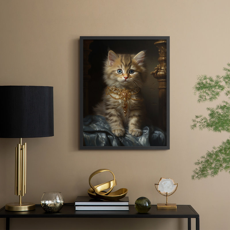 ANIMALS Series CXCVII - reproduction encadrée de qualité supérieure - prête à être accrochée - aucun clou requis, Noir