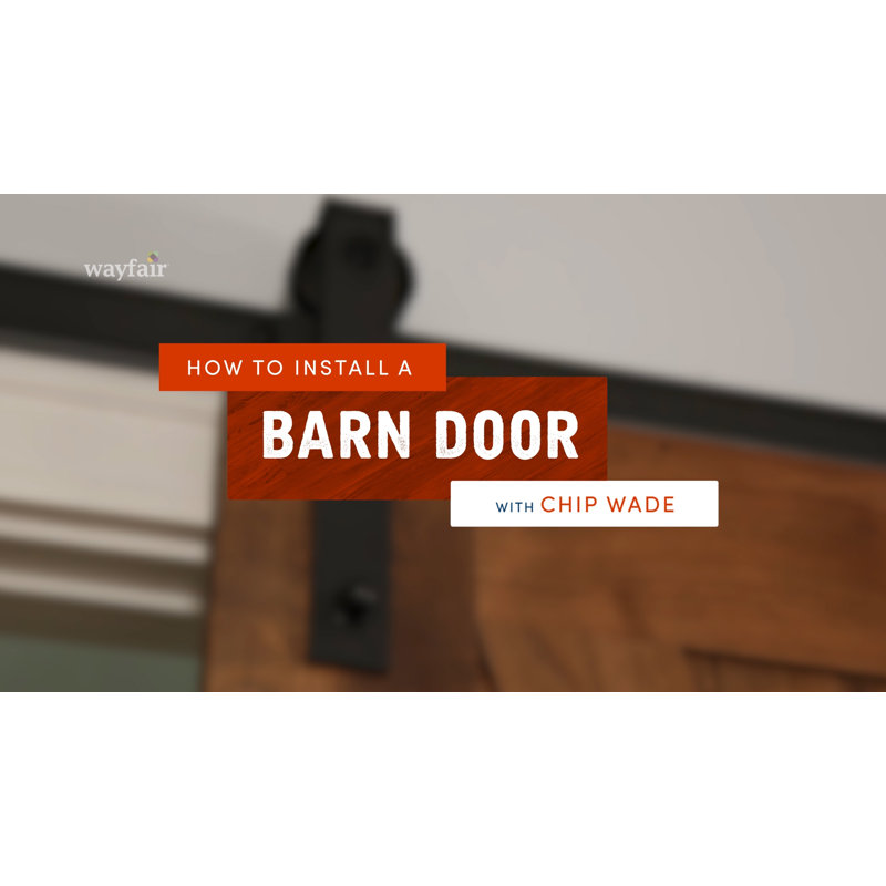 Rustic Dark Brown Pine Sliding Barn Door Kit with Black Hardware