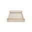 Plateau de service ivoire en cuir chagrin avec poignées dorées, grand plateau décoratif en bois pour table basse de 17,7 po x 11,8 po (ivoire)-123108508-123108511