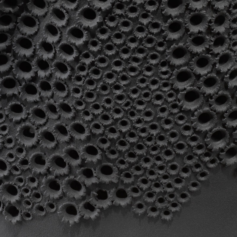 Matte Black Perforated Porcelain Decorative Vase