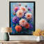 Danse des fleurs de dahlia rose bleu, collage II - décoration murale Dahlia-352066710-352066708