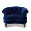 Fauteuil d'appoint capitonné, velours bleu marine
