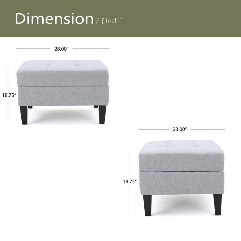 OTTOMAN DE RANGEMENT, Gris clair
