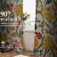 Ensemble de 2 rideaux à motif floral Mid Century-1050334071-1050334056