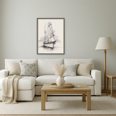 Voilier reposant sur des eaux calmes par Eli Jones, reproduction d'art sur toile encadrée